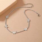 Fashion Frill Silver Chain For Women Stainless Steel Butterfly AD Studded Pendant Necklace For Women Girls Love Gifts Womens Jewellery - Fast Shipping to USA & Canada - Image 3