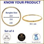 ZENEME Set Of 4 Gold-Plated Classic Textured Handcrafted Bangles - Fast Shipping to USA & Canada - Image 6