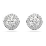 SWAROVSKI Women Constella Stud Earrings, Round Cut, Pav?, White, Rhodium Plated - Fast Shipping to USA & Canada - Image 2