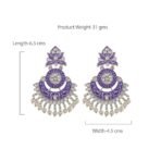 Estele Stylish & Traditional Meenakari Drop Earrings Collection with Pearls for Girls & Women's - Fast Shipping to USA & Canada - Image 4