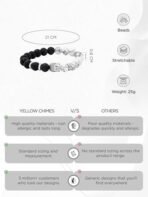 Yellow Chimes Reiki Meditation Healing Charm Bracelet for Women (Black, White) (YCFJBR-604DVINE-WHBK) - Fast Shipping to USA & Canada - Image 5