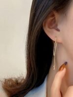 Yellow Chimes Earrings For Women Gold Tone Linear Chain Tassel Dangler Earrings For Women and Girls - Fast Shipping to USA & Canada - Image 6