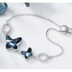 Splensa 925 Silver Blue Austrian Crystal Butterfly Pendant Necklace, Earrings, Ring & Bracelet for Women and Girls - Fast Shipping to USA & Canada - Image 5