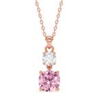 Clara 925 Sterling Silver Rosa Pendant Earring Chain Jewellery Set | Rose Gold Plated, Swiss Zirconia | Gift for Women & Girls - Fast Shipping to USA & Canada