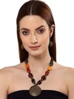 Shining Diva Fashion Latest Stylish Traditional Tibetan Pendant Necklace Jewellery Set for Women - Fast Shipping to USA & Canada - Image 5