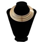 Shining Diva Fashion Latest Stylish Statement Choker Collar Necklace Cuff Bracelet Earrings Ring Gold Plated Combo Jewellery Set for Women and Girls - Fast Shipping to USA & Canada - Image 7