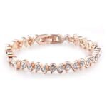 Shining Diva Fashion 18k Rose Gold Gold-Plated Cubic Zirconia Stylish Bracelet for Women - Fast Shipping to USA & Canada