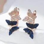 Shining Diva Fashion 18k Rose Gold Plated Latest Stylish Copper Zircon Butterfly Earrings for Women and Girls (15916er) - Fast Shipping to USA & Canada - Image 6