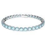 Swarovski Matrix Tennis bracelet, Round cut, Blue, Rhodium plated - Fast Shipping to USA & Canada - Image 2