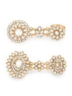 ZAVERI PEARLS Combo of 2 Gold Tone Dual Adjustable Finger Ring For Women-ZPFK8946 - Fast Shipping to USA & Canada - Image 2