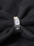 Clara Pure 925 Sterling Silver Star Solitaire Men Ring |Size Adjustable, Platinum Plated, Swiss Zirconia | Gift for Men & Boys - Fast Shipping to USA & Canada - Image 3