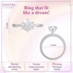 ANAYRA Fine Silver Jewellery Princess Solitaire Adjustable Ring for Women | Fashion Jewellery Gift - Fast Shipping to USA & Canada - Image 4