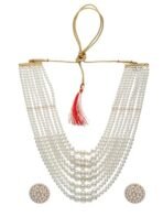 Shining Diva Fashion Latest Stylish Design Fancy Multilayer Pearl Necklace Jewellery Set for Women (15881s) - Fast Shipping to USA & Canada - Image 7