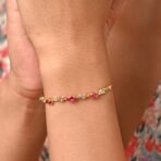 Clara 925 Pure Silver Golden Ruby Hand Bracelet | Adjustable, Gold Plated, Anti Tarnish, Swiss Zirconia | Gift for Women and Girls - Fast Shipping to USA & Canada - Image 5