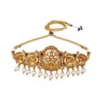 Shining Diva Fashion 22k Gold Plated Temple Necklace Set | Latest Stylish Fancy Pearl Choker Traditional Jewellery Set for Women | Festive Wedding Party Necklace | Just Like Original Gold Jewellery - Fast Shipping to USA & Canada - Image 4