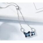 Splensa 925 Silver Blue Austrian Crystal Butterfly Pendant Necklace, Earrings, Ring & Bracelet for Women and Girls - Fast Shipping to USA & Canada - Image 6