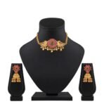 Shining Diva Fashion Latest Stylish Design Fancy Choker Traditional Necklace Jewellery Set for Women - Fast Shipping to USA & Canada - Image 7