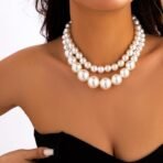 Shining Diva Fashion Set of 2 Latest Stylish Choker Pearl Necklace for Women and Girls - Fast Shipping to USA & Canada - Image 7
