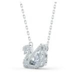Swarovski Women Dancing Swan Necklace, White, Rhodium Plated - Fast Shipping to USA & Canada - Image 5