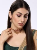 Shining Diva Fashion Latest Stylish Design Fancy Choker Traditional Necklace Jewellery Set for Women - Fast Shipping to USA & Canada - Image 5