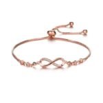 Nilu's Collection Infinity Shape Cubic Zirconia Diamond Bracelet for Women & Girls, Jewelry for Gift, Adjustable Charm Bracelet - Fast Shipping to USA & Canada