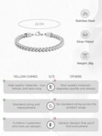 Yellow Chimes Bracelets for Men & Boys | Fashion Bracelet | Silver Tone Stainless Steel Type Bracelet| Accessories Jewellery | Birthday & Anniversary Gift - Fast Shipping to USA & Canada - Image 6