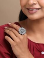 Yellow Chimes Combo Artistic Crafted Oxidized Silver Cocktail Rings for Women - Fast Shipping to USA & Canada - Image 6