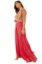 Soch Womens Fuchsia Embellished Tissue Co-ord Set - Fast Shipping to USA & Canada - Image 4