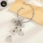JN62 Gold Necklace for Women and Girls ? Stylish & Aesthetic Long Chain Floral flower Jewelry ? Gift for Friends ? Traditional and Western Zircon American Diamond Stones Choker Accessories - Fast Shipping to USA & Canada - Image 6