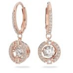 Swarovski Women's Una Drop Earrings, Round Cut, White, Rose Gold-Tone Plated - Fast Shipping to USA & Canada - Image 2