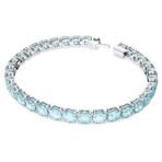 Swarovski Matrix Tennis bracelet, Round cut, Blue, Rhodium plated - Fast Shipping to USA & Canada - Image 3