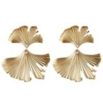 Fashion Frill Stylish Earrings For Women Golde Plated Stainless Steel Leaf Design Golden Drop Earring For Women Girls Jewellery - Fast Shipping to USA & Canada - Image 2