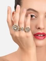 ZAVERI PEARLS Combo of 2 Gold Tone Dual Adjustable Finger Ring For Women-ZPFK8946 - Fast Shipping to USA & Canada - Image 4