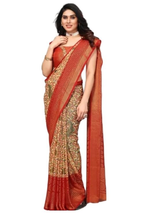 SHIRODHARI | Fancy Brasso Saree with Unstitched Blouse - Fast Shipping to USA & Canada