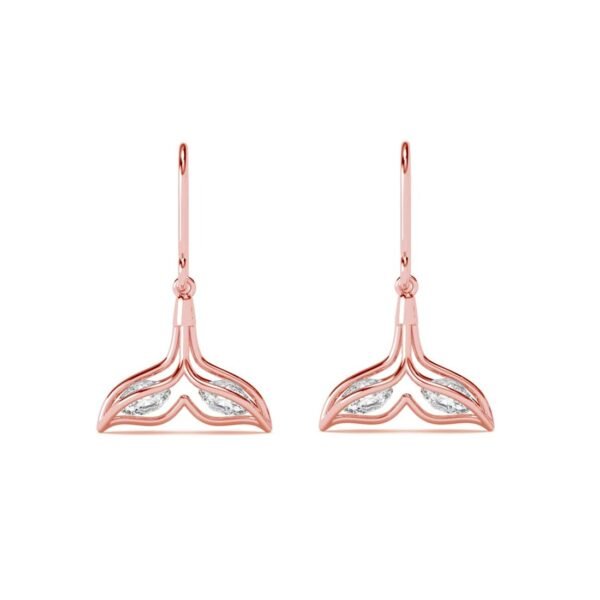 Clara 925 Sterling Silver Whale Tail Pendant Earrings Chain Necklace Jewellery Set | Rose Gold Plated, Swiss Zirconia |Gift for Women and Girls - Fast Shipping to USA & Canada