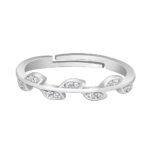 GIVA 925 Silver Zircon Vine Shine Ring, Adjustable | Gifts for Women and Girls | With Certificate of Authenticity and 925 Stamp | 6 Months Warranty