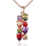 Yellow Chimes Chain Pendant for Women Multicolor Pendant Swiss Cubic Zirconia 18K Rose Gold Plated Pendant for Women and Girls. - Fast Shipping to USA & Canada - Image 2