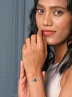 Clara 925 Pure Silver Green Flower Hand Bracelet | Adjustable, Anti Tarnish, Swiss Zirconia | Gift for Women and Girls - Fast Shipping to USA & Canada - Image 4