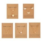 Shining Diva Fashion 5 Pcs Latest Stylish Heart Butterfly Pearl Necklace Jewellery Set for Women Pendant Necklace Gifts for Girls (16476np) - Fast Shipping to USA & Canada - Image 2