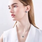 Shining Diva Fashion Angel Wings Platinum Plated Crystal Pendant Necklace Jewellery Set Gifts for Women and Girls (Blue) (14622s) Valentine Gift for Girlfriend - Fast Shipping to USA & Canada - Image 7