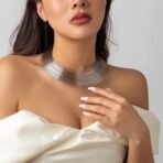 Shining Diva Fashion Latest Stylish Design Silver Plated Bracelet Ring Earrings Necklace Jewellery Set for Women (16676s) - Fast Shipping to USA & Canada - Image 7