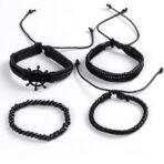 Fashion Frill Stylish Bracelet For Men Multistrand Black Leather Bracelets For Men Boys Wooden Beads Wristband - Fast Shipping to USA & Canada - Image 6