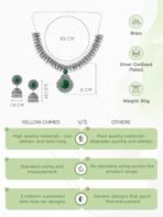 Yellow Chimes Exclusive Antique Design Vintage Oxidised Silver Kolhapuri Stone Choker Necklace Set with Jhumka Earrings for Women and Girls - Fast Shipping to USA & Canada - Image 5