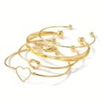 Shining Diva Fashion Set of 4 Latest Stylish Multilayer Gold Plated Bangle Bracelet for Women and Girls (16623b) - Fast Shipping to USA & Canada - Image 2