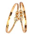 Shining Diva Fashion Set Of 2 Latest Traditional Design 18k Gold Plated Adjustable Bracelet Bangles for Women (Golden)(15234b) - Fast Shipping to USA & Canada - Image 2