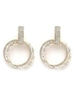 KARATCART Gold Plated Cubic Zirconia Round Dangler Earrings for Women - Fast Shipping to USA & Canada - Image 2