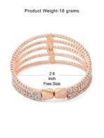 ZAVERI PEARLS Rose Gold Tone Dazzling Austrian Diamonds Embellished Party Bling Cuff Bracelet For Women-ZPFK12103 - Fast Shipping to USA & Canada - Image 6