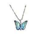Fashion Frill Vibrant Blue Winged Butterfly Beauty Pendant Necklace for Women & Girls | Neck Chain | Locket | Fancy & Stylish | Anniversary, Engagement, Birthday & Everyday Wear Gift - Fast Shipping to USA & Canada