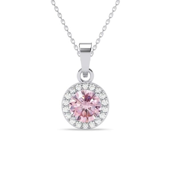 Clara 925 Sterling Silver Tove Pink Solitaire Pendant Earrings Chain Necklace Jewellery Set | Platinum Plated, Swiss Zirconia |Gift for Women and Girls - Fast Shipping to USA & Canada