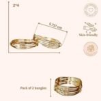 ACCESSHER Gold Plated Antique Kada Bangles with AD Detailing (Set of 2) - Fast Shipping to USA & Canada - Image 6